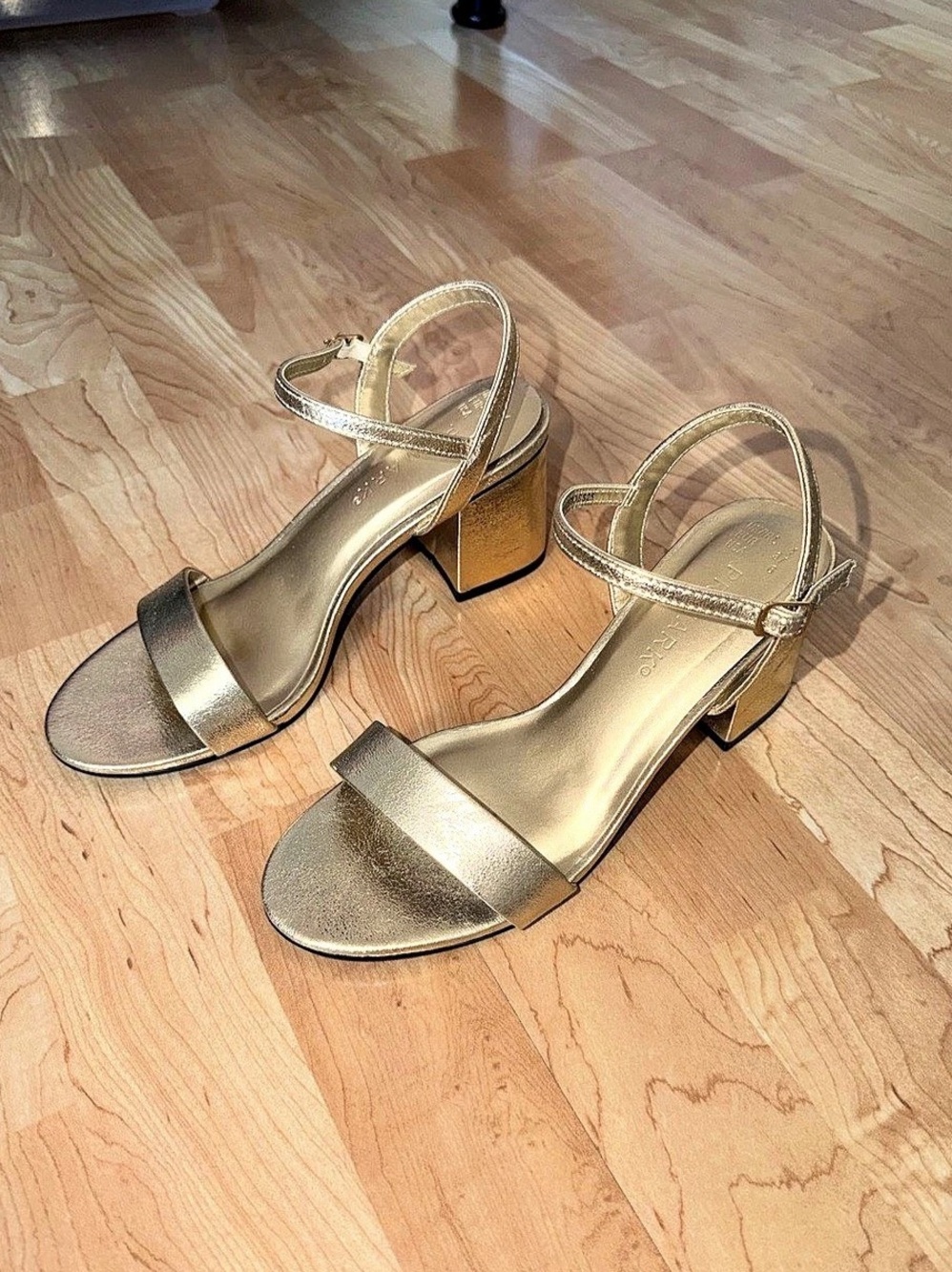 Primark Gold Block Heel Sandals US 6